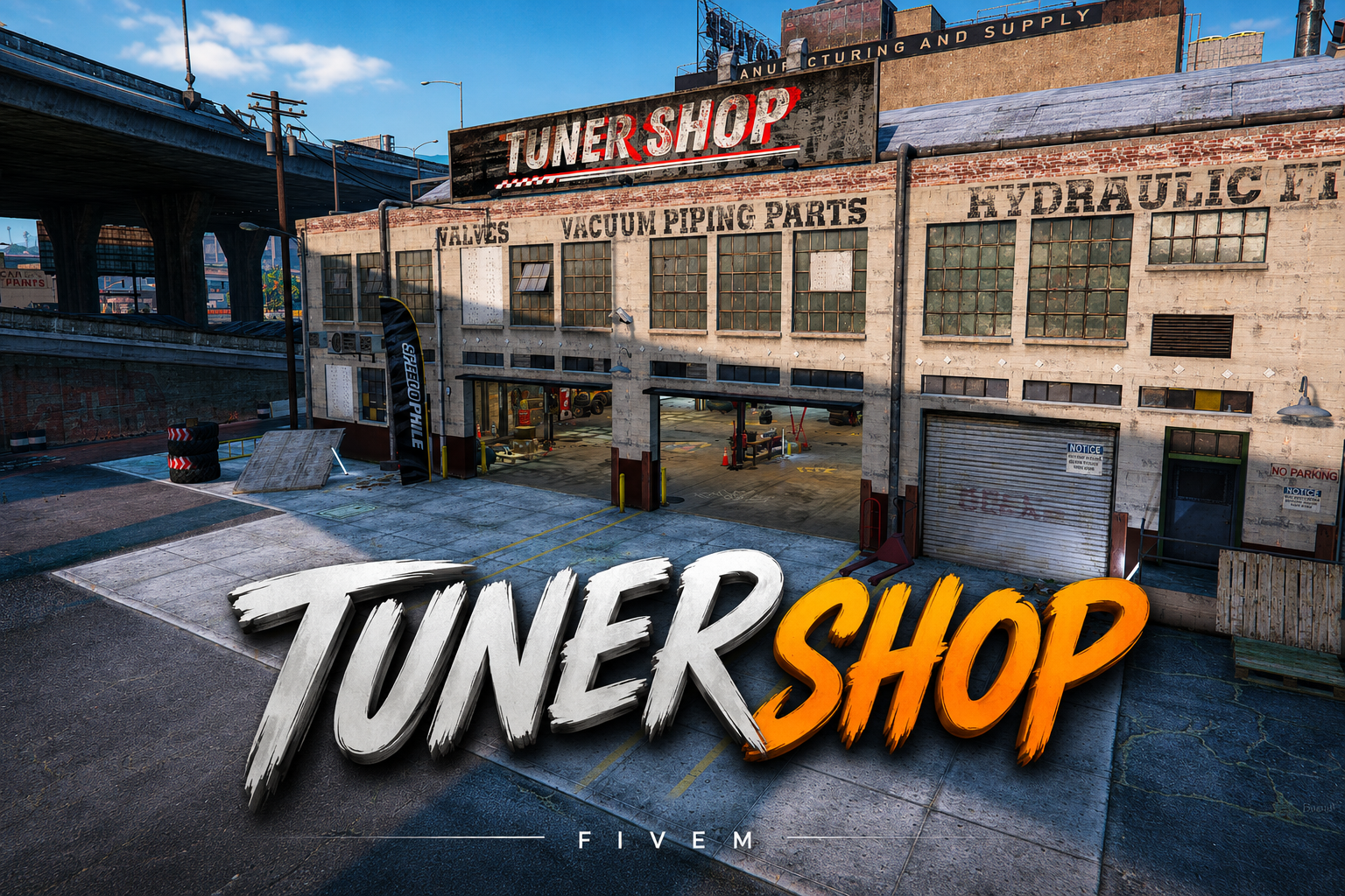 FIVEM Tuner Shop | Custom Mechanic Shop MLO | Interior & Exterior | Bar & Basketball Court | Car Lifts | Add-On | Optimized | Fivem Ready | High Quality