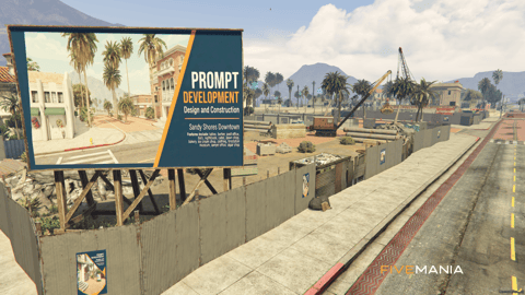 FIVEM Sandy Downtown Construction | Construction Site Map Edit | Props & Objects | Add-On | Optimized | Fivem Ready | High Quality — image 2