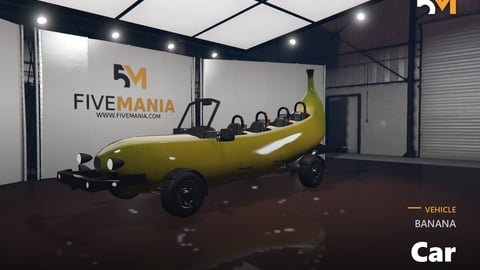FIVEM Banana Car | Unique Novelty Vehicle [Unbadged] Add-On | Open-Top Design | Working Lights | Optimized | Fivem Ready | High Quality cover