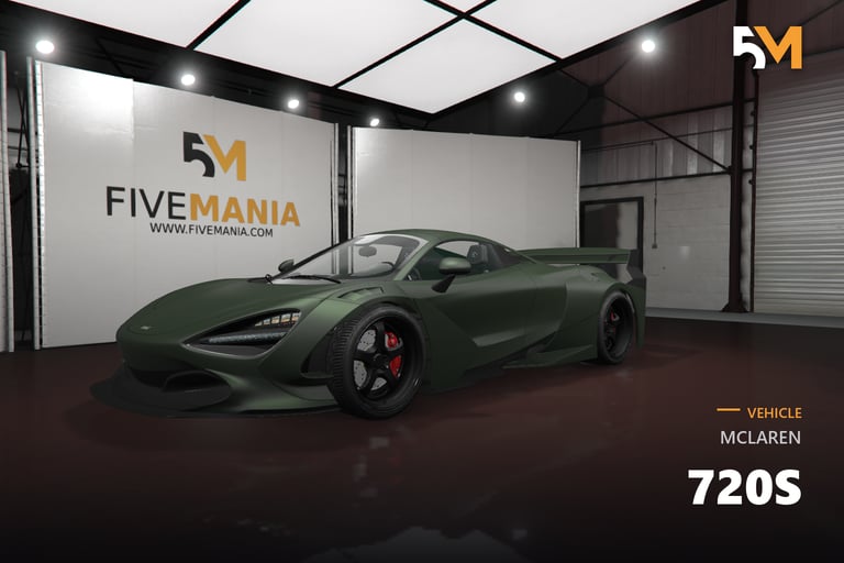 FIVEM McLaren 720S, Realistic Track Supercar [Unbadged] Add-On