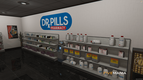 FIVEM Dr. Pills Pharmacy | Functional Pharmacy MLO | Interior & Exterior | Custom Props | Add-On | Optimized | Fivem Ready | High Quality — image 3