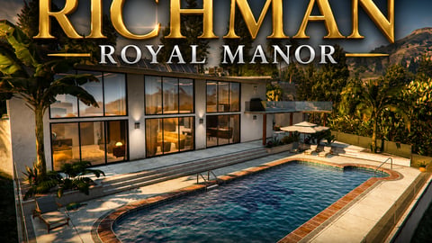 FIVEM Richman Royal Manor | Luxury Modern Estate | Interior & Exterior | Swimming Pool | Add-On | Optimized | Fivem Ready | High Quality cover