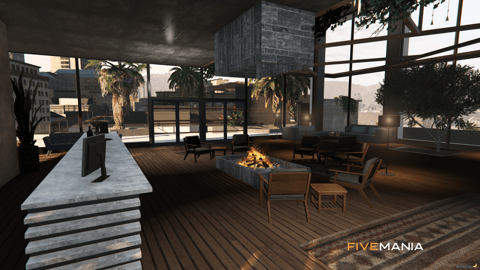 FIVEM Custom Cafe | Modern Cafe & Rooftop Lounge MLO | Interior & Exterior | Bar Area | Outdoor Seating | Add-On | Optimized | Fivem Ready | High Quality — image 10
