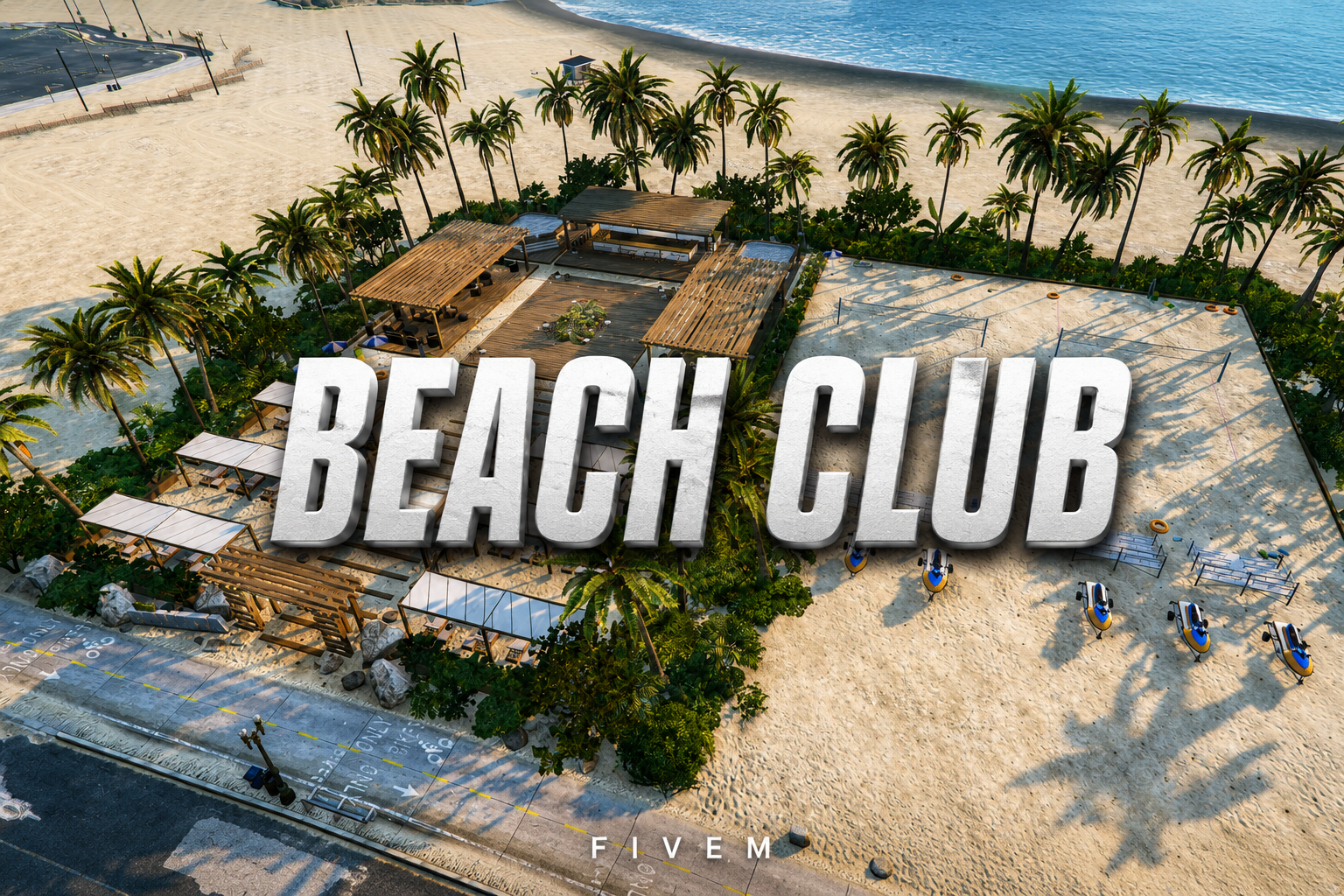 FIVEM Beach Club | Vibrant Coastal MLO | Bar & Hot Tub | Seating Areas | Add-On | Optimized | Fivem Ready | High Quality