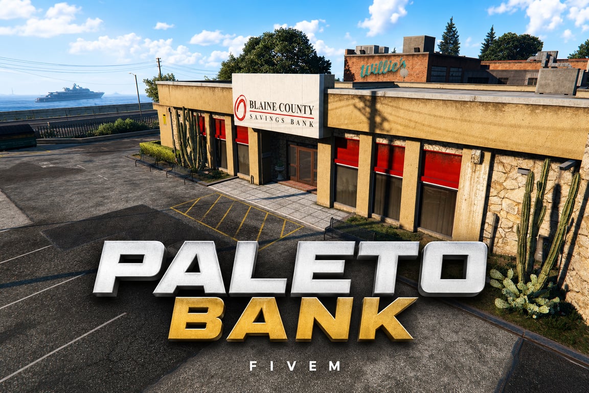 FIVEM Paleto Bank | Lore-Friendly Bank MLO | Interior & Exterior | Vault & Offices | Custom Props | Add-On | Optimized | Fivem Ready | High Quality