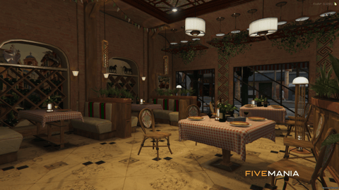 FIVEM Al Dentes Restaurant | Authentic Italian Dining MLO | Interior & Exterior | Rooftop Terrace | Full Kitchen | Bar Area | Add-On | Optimized | Fivem Ready | High Quality — image 7