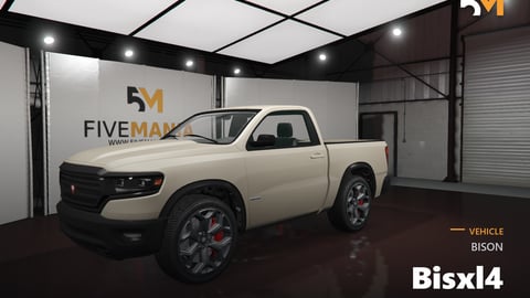 FIVEM Bison Bisxl4 | Pickup Truck Add-On | Interior & Exterior | Working Lights | Add-On | Optimized | Fivem Ready | High Quality cover