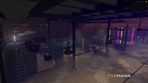 FIVEM Reds Tunndershop | Custom Mechanic Shop MLO | Interior & Exterior | Modern Design | Neon Lighting | Lounge & Arcade | Add-On | Optimized | Fivem Ready | High Quality — image 15