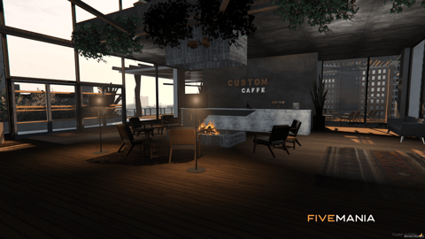 FIVEM Custom Cafe | Modern Cafe & Rooftop Lounge MLO | Interior & Exterior | Bar Area | Outdoor Seating | Add-On | Optimized | Fivem Ready | High Quality — image 11