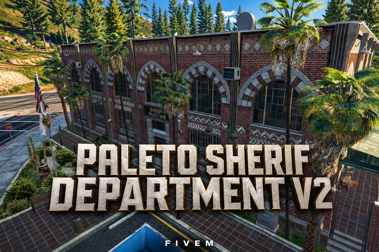 FIVEM Paleto Sherif Department V2 | Detailed Sheriff Station MLO | Interior & Exterior | Offices & Cells | Custom Props | Add-On | Optimized | Fivem Ready | High Quality