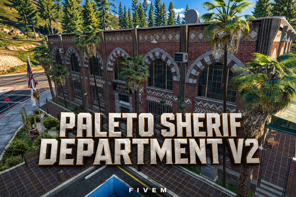 FIVEM Paleto Sherif Department V2 | Detailed Sheriff Station MLO | Interior & Exterior | Offices & Cells | Custom Props | Add-On | Optimized | Fivem Ready | High Quality
