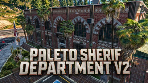 FIVEM Paleto Sherif Department V2 | Detailed Sheriff Station MLO | Interior & Exterior | Offices & Cells | Custom Props | Add-On | Optimized | Fivem Ready | High Quality cover