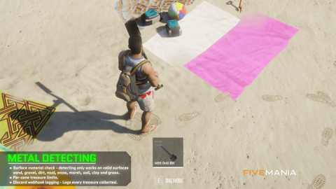 FIVEM Metal Detecting Script | Engaging Minigame Script | Treasure Hunting | Minigame | Configurable Loot | Add-On | Optimized | Fivem Ready | High Quality, image 7