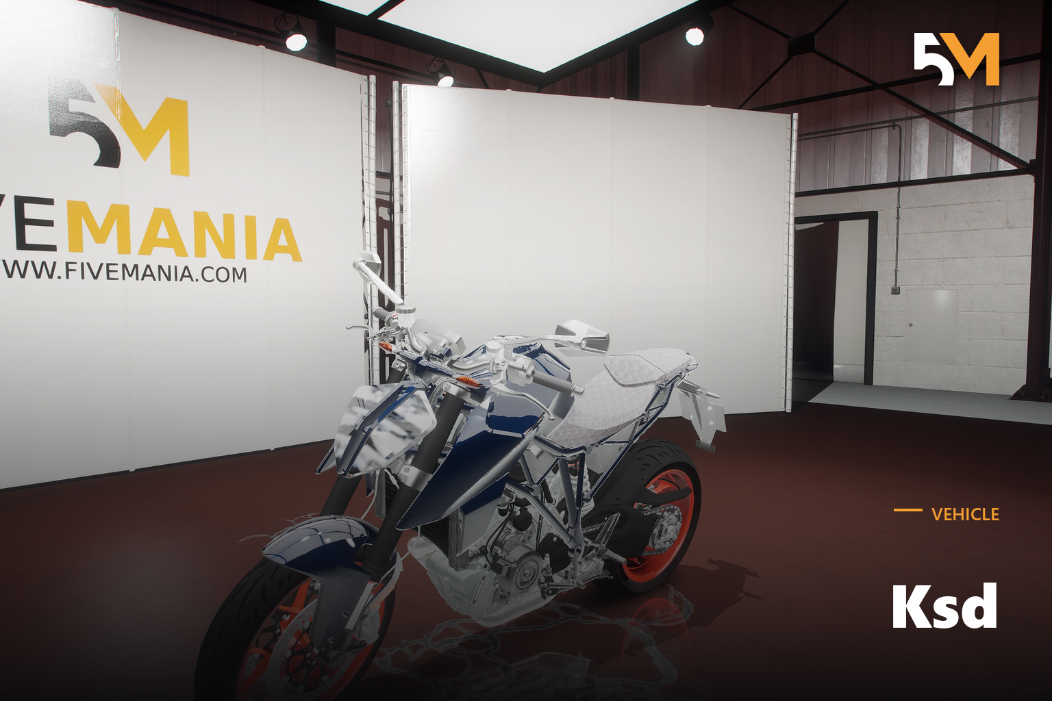 FIVEM Ksd | Realistic Motorcycle [Unbadged] Add-On | Working Lights | High Quality Model | Add-On | Optimized | Fivem Ready | High Quality