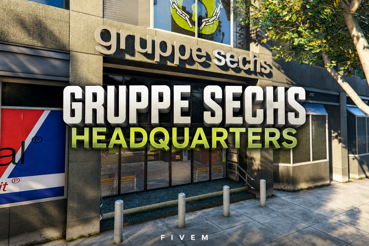 FIVEM Gruppe Sechs Headquarters | Lore-Friendly Corporate Headquarters MLO | Interior & Exterior | Multiple Offices | Meeting Rooms | Locker Rooms | Add-On | Optimized | Fivem Ready | High Quality