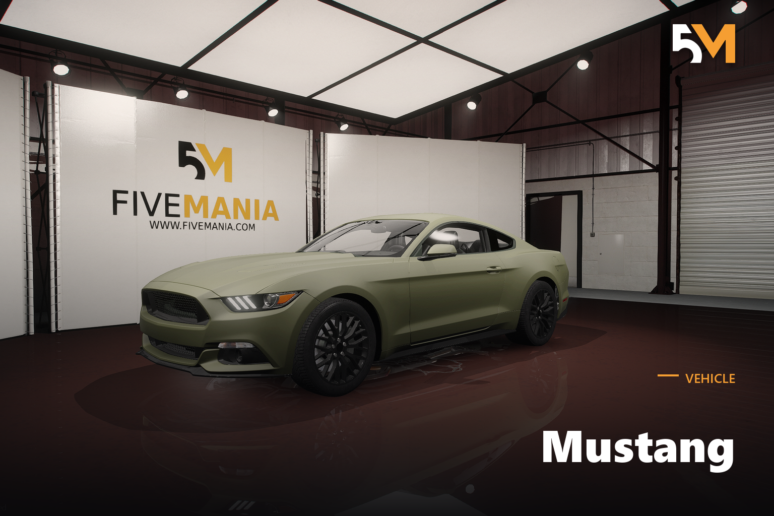 FIVEM Mustang | Realistic Sports Car [Unbadged] Add-On | Interior & Exterior | Working Lights | Optimized | Fivem Ready | High Quality