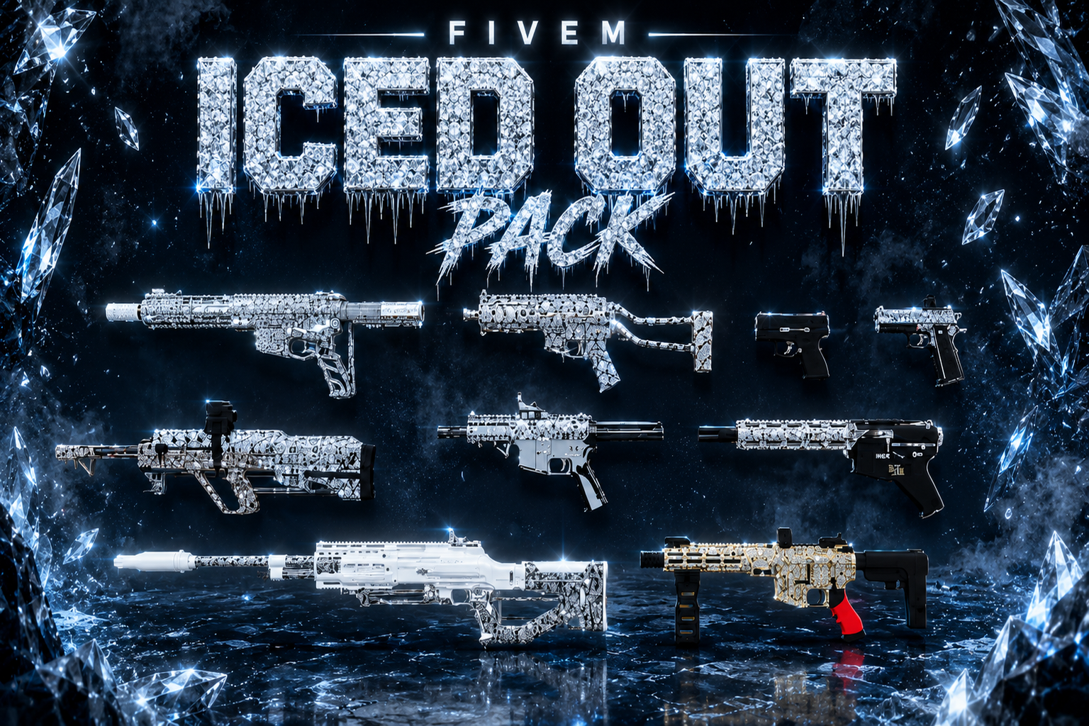 FiveM Iced Out Weapon Pack [9 Weapons] Add-On