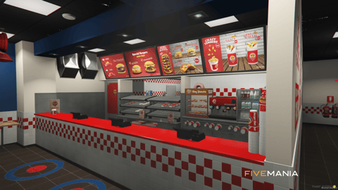 FIVEM Burger Shot Vespucci | Iconic Fast Food Restaurant MLO | Interior & Exterior | Full Kitchen | Dining Area | Staff Rooms | Add-On | Optimized | Fivem Ready | High Quality — image 9