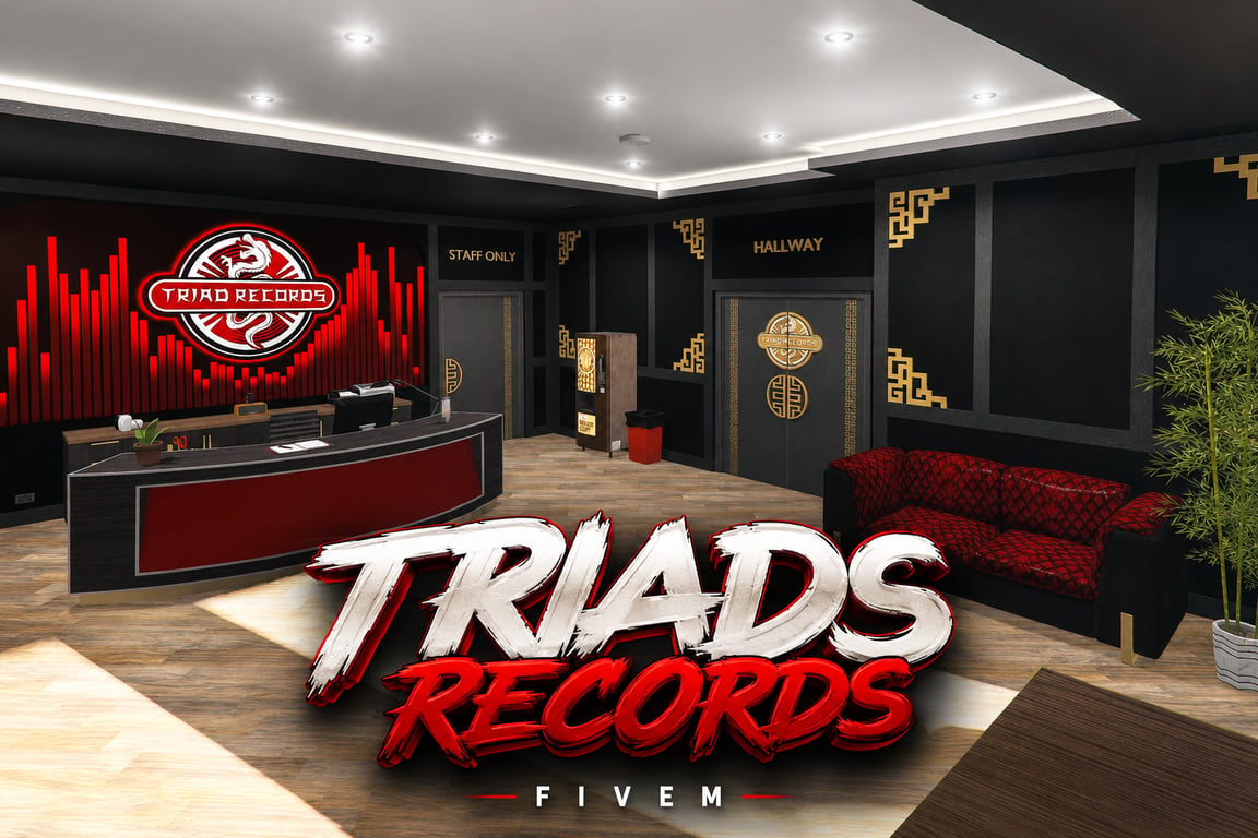 FIVEM Triads Records | Exclusive Record Label MLO | Interior & Exterior | Recording Studio | Add-On | Optimized | Fivem Ready | High Quality