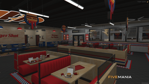 FIVEM Burgershot Restaurant | Iconic Fast Food Restaurant MLO | Interior & Exterior | Detailed Kitchen | Dining Area | Restrooms | Add-On | Optimized | Fivem Ready | High Quality — image 5