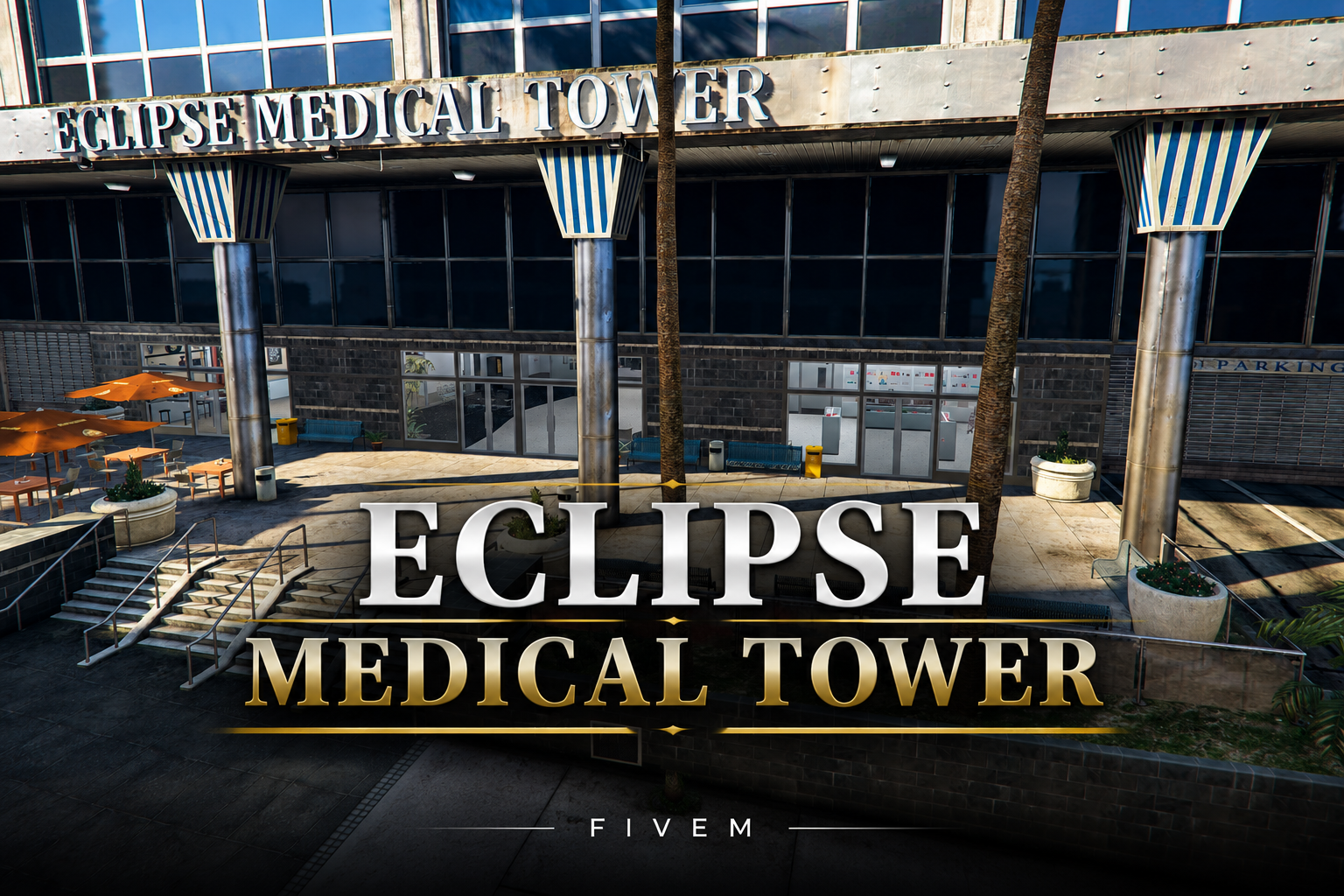 FIVEM Eclipse Medical Tower | Comprehensive Hospital MLO | Interior & Exterior | Pharmacy | Lab | Coffee Shop | Underground Parking | Add-On | Optimized | Fivem Ready | High Quality