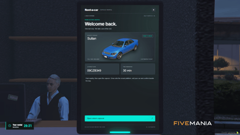 FIVEM PodDrive Car Rentals | Advanced Vehicle Rental System | Customizable Stations | UI Driven | Automated Pickup & Return | Add-On | Optimized | Fivem Ready | High Quality, image 17