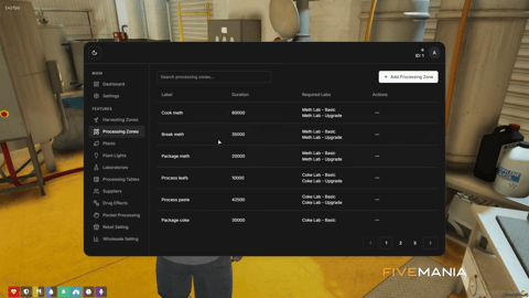 FIVEM Drugs Creator | Advanced Drug Crafting & Distribution Script | Custom Processing Zones | Harvesting & Planting | Wholesale & Retail Selling | Multiple Drug Types | Add-On | Optimized | Fivem Ready | High Quality, image 13