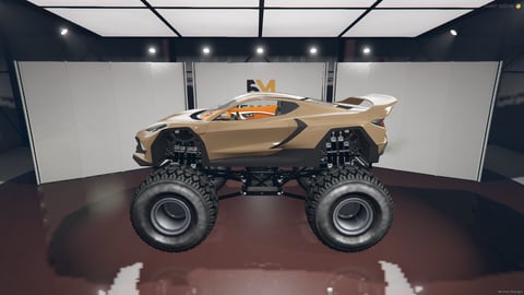 FIVEM Coquette D102 | Monster Truck Sports Car Add-On | Custom Suspension | Big Wheels | Interior & Exterior | Add-On | Optimized | Fivem Ready | High Quality, image 6