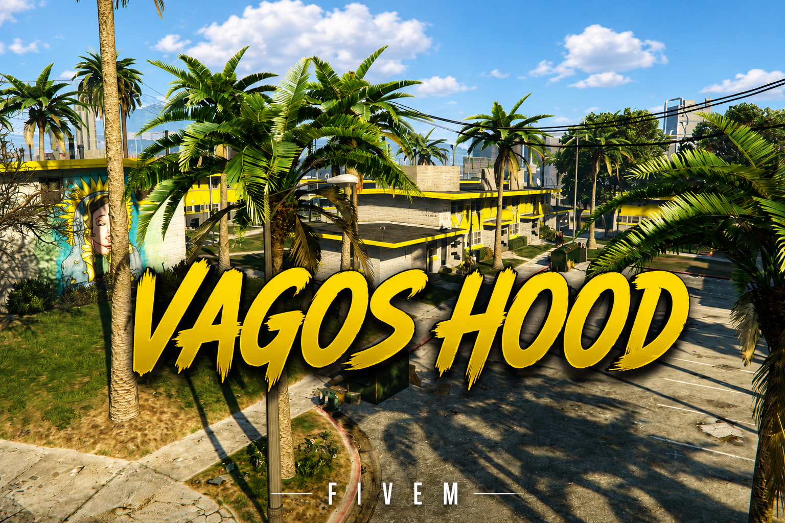 FIVEM Vagos Hood | Custom Gang Territory MLO | Boxing Ring | Custom Murals | Outdoor Area | Add-On | Optimized | Fivem Ready | High Quality