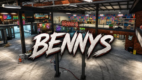 FIVEM Bennys | Iconic Mechanic Shop MLO | Interior & Exterior | Paint Booth | Lounge Area | Custom Props | Add-On | Optimized | Fivem Ready | High Quality cover