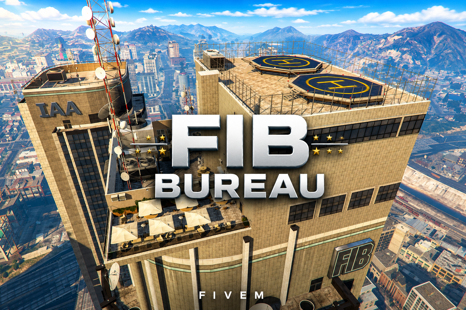 FIVEM Fib Bureau | Federal Investigation Bureau MLO | Interior & Exterior | Rooftop Access | Add-On | Optimized | Fivem Ready | High Quality