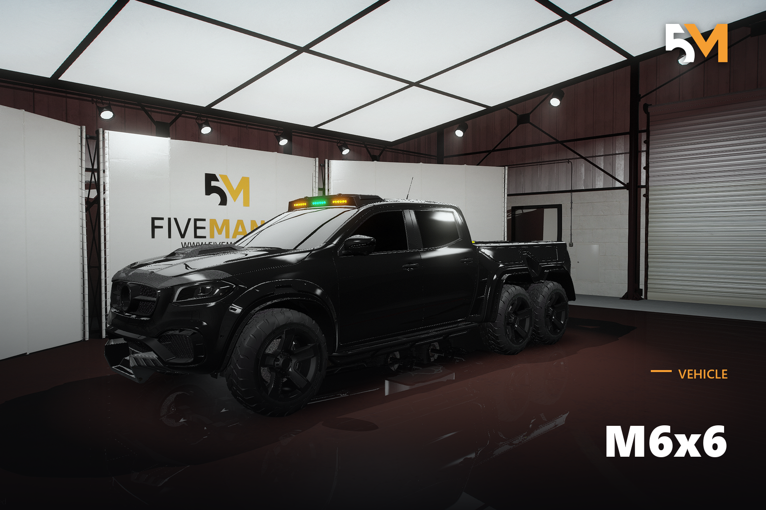 FIVEM M6x6 | Realistic Pickup Truck [Badged] Add-On | Six Wheel Drive | Fivem Ready | High Quality