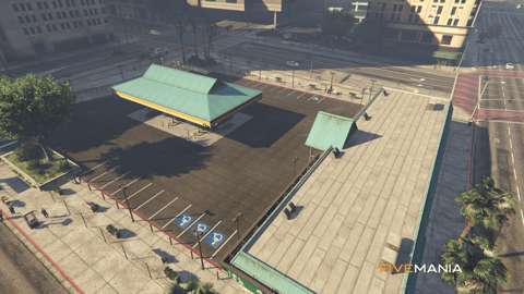 FIVEM Strawberry Legions Square | Enhanced City Square MLO | Custom Props | New Seating Areas | Gas Station | Add-On | Optimized | Fivem Ready | High Quality — image 7
