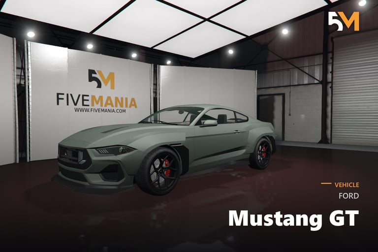 FIVEM Ford Mustang GT, Realistic Sports Car [Badged] Add-On