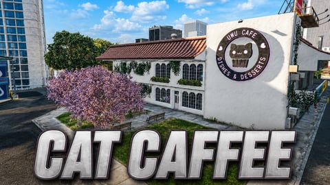 FIVEM Cat Caffee | Charming Cafe MLO | Interior & Exterior | Full Kitchen | Office & Storage | Outdoor Seating | Add-On | Optimized | Fivem Ready | High Quality cover