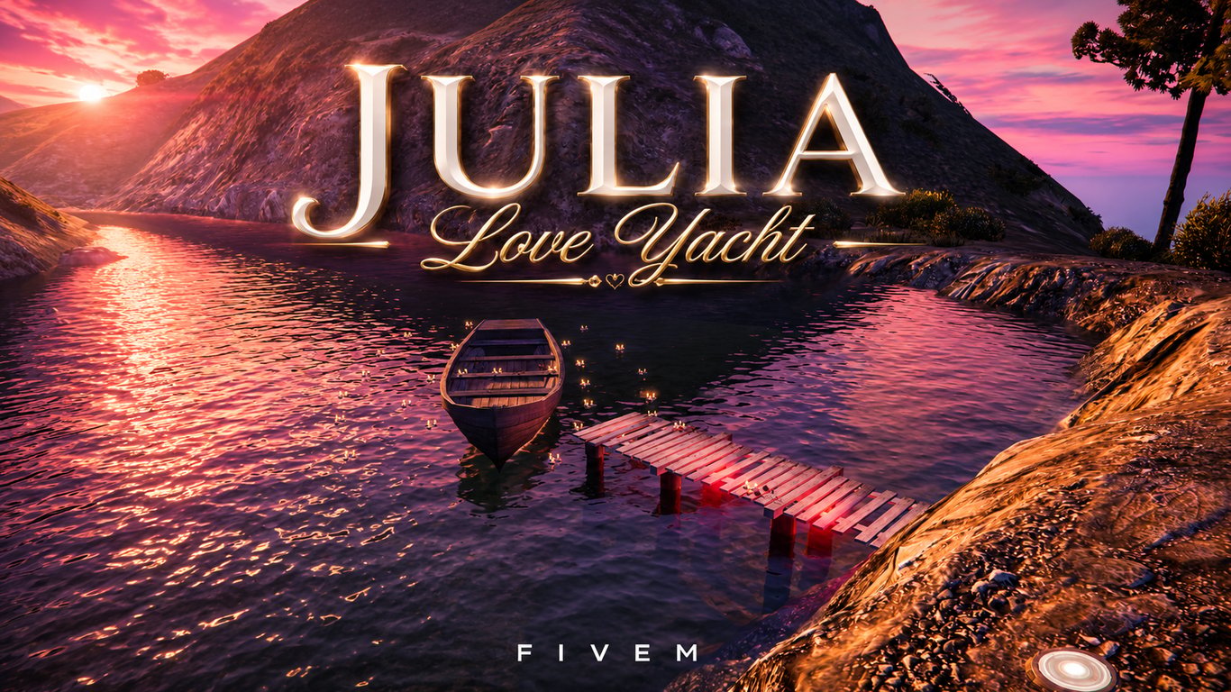 FIVEM Julia Lovelyacht | Scenic Lakeside Retreat MLO | Boat & Dock | Campfire & Tent | Add-On | Optimized | Fivem Ready | High Quality
