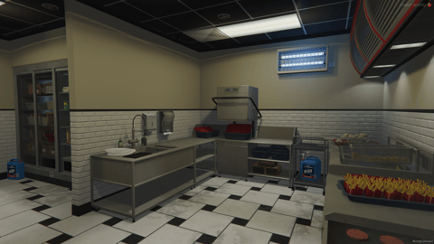 FIVEM Hornys Restaurant | Fast Food Dining MLO | Interior & Exterior | Full Kitchen | Dining Area | Office Space | Drive-Thru | Add-On | Optimized | Fivem Ready | High Quality — image 8