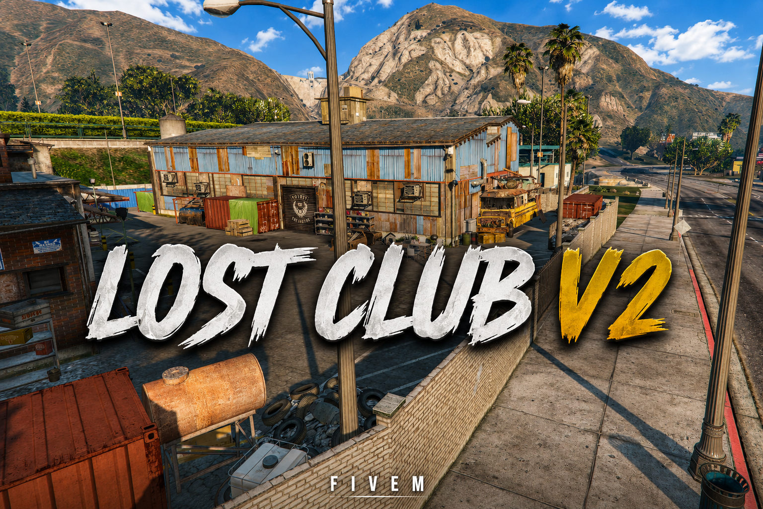 FIVEM Lost Club V2 | Lore-Friendly Biker Gang Clubhouse | Interior & Exterior | Bar & Lounge | Garage & Workshop | Add-On | Optimized | Fivem Ready | High Quality