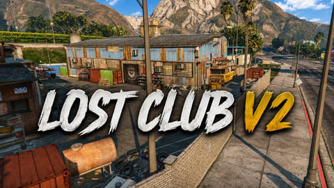 FIVEM Lost Club V2 | Lore-Friendly Biker Gang Clubhouse | Interior & Exterior | Bar & Lounge | Garage & Workshop | Add-On | Optimized | Fivem Ready | High Quality cover