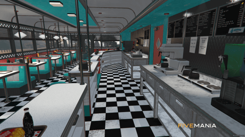 FIVEM Pops Diner | Retro American Diner MLO | Interior & Exterior | Full Kitchen | Seating Area | Add-On | Optimized | Fivem Ready | High Quality — image 6
