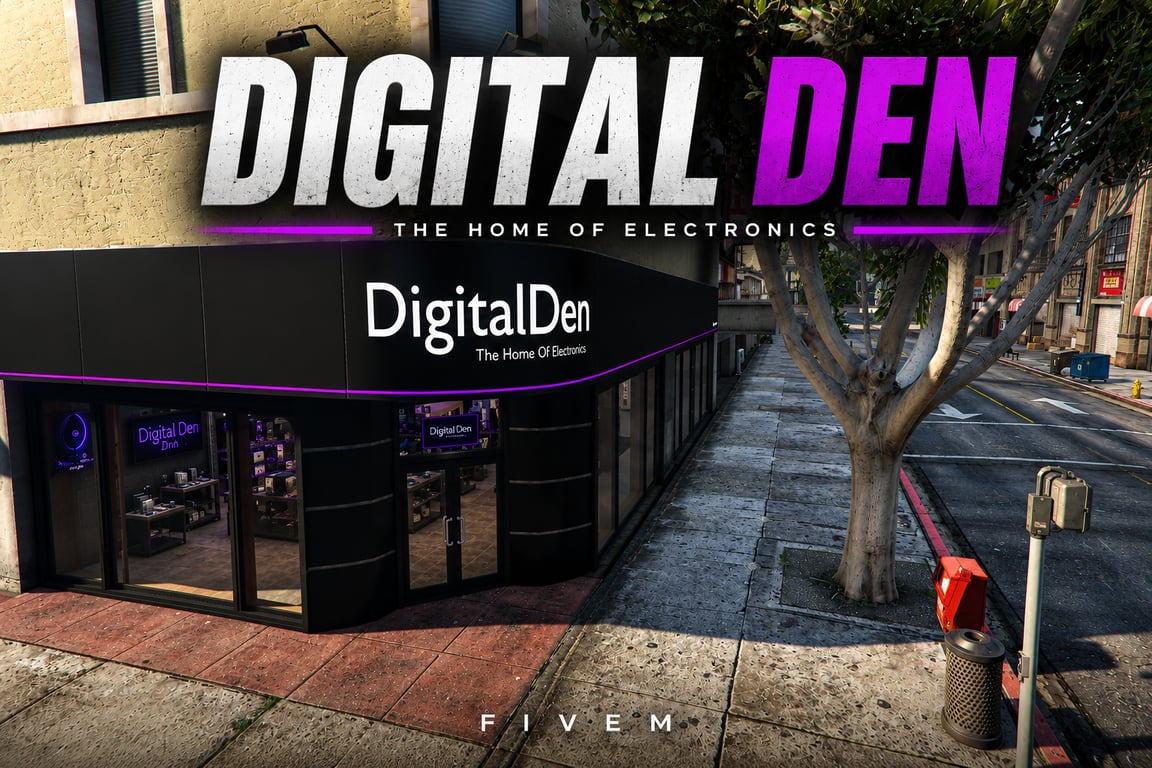FIVEM Digital Den | Modern Electronics Store MLO | Interior & Exterior | Retail Space | Back Office & Storage | Add-On | Optimized | Fivem Ready | High Quality
