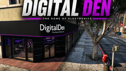 FIVEM Digital Den | Modern Electronics Store MLO | Interior & Exterior | Retail Space | Back Office & Storage | Add-On | Optimized | Fivem Ready | High Quality cover