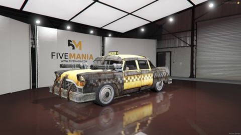 FIVEM Tmyellow | Weaponized Post-Apocalyptic Taxi [Unbadged] Add-On | Mounted Weapons | Custom Bodywork | Working Lights | Add-On | Optimized | Fivem Ready | High Quality, image 3