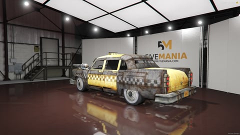 FIVEM Tmyellow | Weaponized Post-Apocalyptic Taxi [Unbadged] Add-On | Mounted Weapons | Custom Bodywork | Working Lights | Add-On | Optimized | Fivem Ready | High Quality, image 9