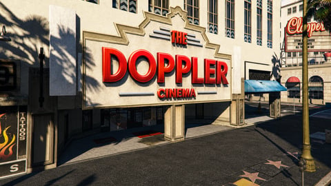 FIVEM The Doppler Cinema | Immersive Movie Theater MLO | Interior & Exterior | Concession Stand | Seating Area | Add-On | Optimized | Fivem Ready | High Quality cover