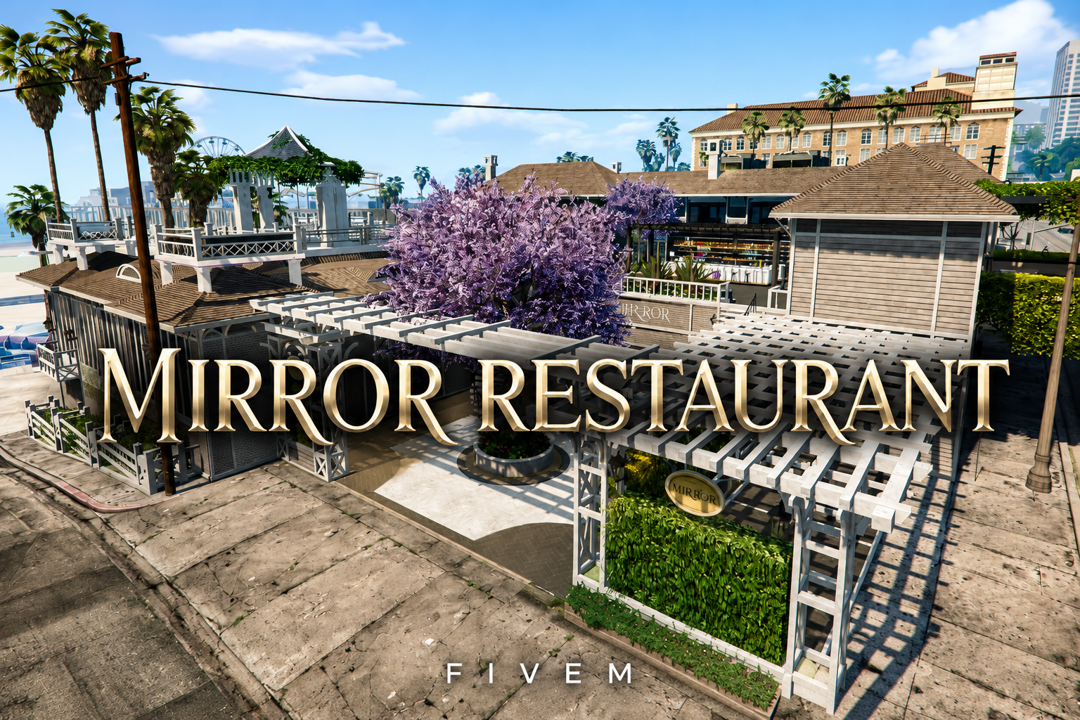FIVEM Mirror Restaurant | Luxury Multi-Level Restaurant MLO | Interior & Exterior | Outdoor Bar | Rooftop Lounge | Custom Props | Add-On | Optimized | Fivem Ready | High Quality
