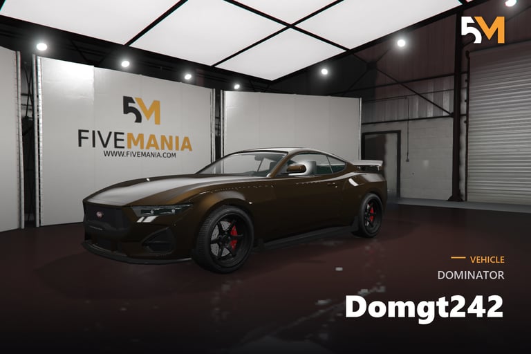 FIVEM Dominator Domgt242, Realistic Sports Car Add-On