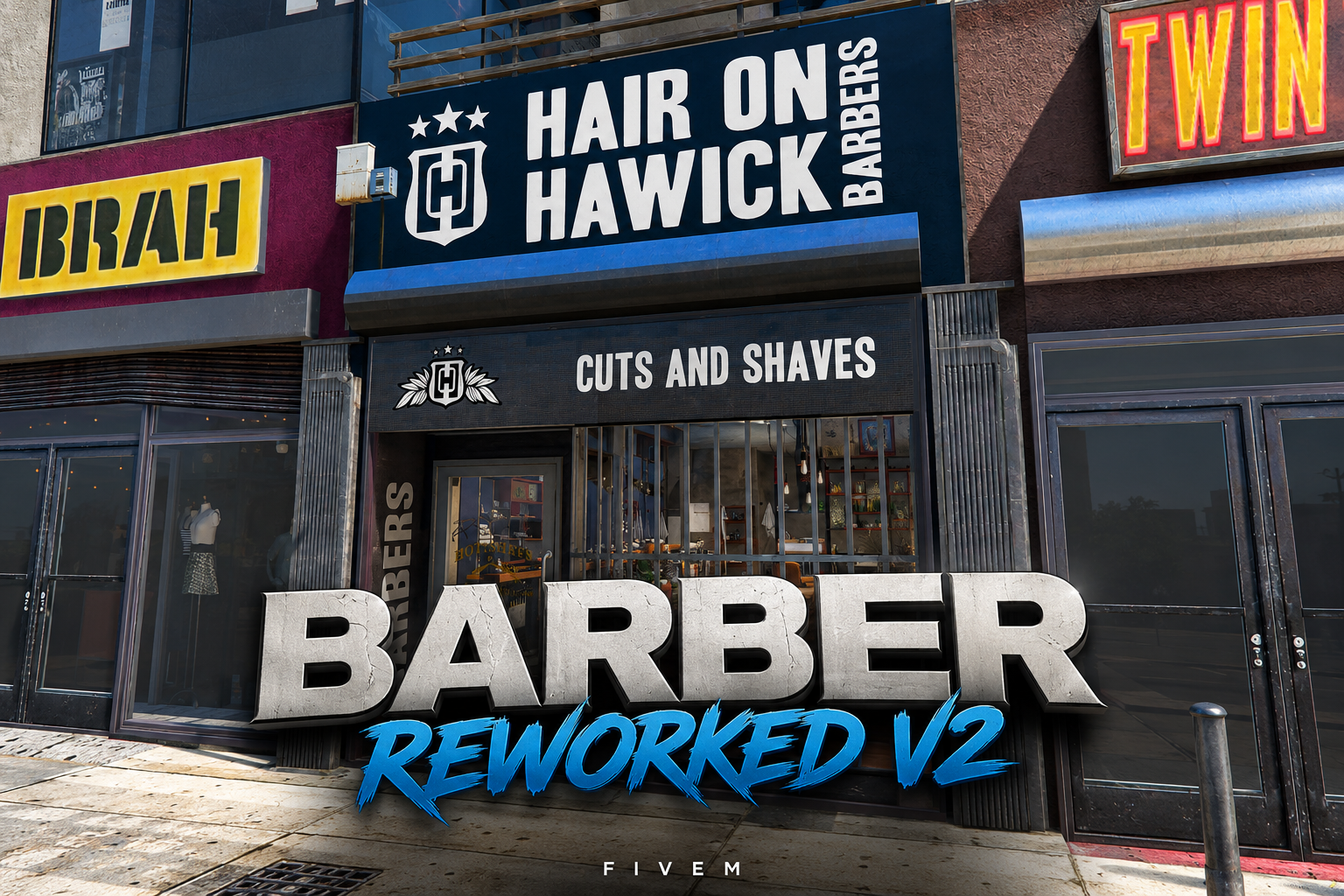 FIVEM Barber Reworked V2 | Modern Barbershop MLO | Interior & Exterior | Custom Props | Optimized | Fivem Ready | High Quality