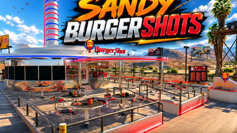 FIVEM Sandy Burgershots | Retro Diner MLO | Interior & Exterior | Custom Props | Add-On | Optimized | Fivem Ready | High Quality cover