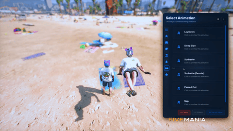 FIVEM Sit Anywhere | Universal Sitting Script | Custom Animations | Lay Down Feature | Prop Detection | Custom UI | Add-On | Optimized | Fivem Ready | High Quality, image 16
